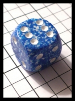 Dice : Dice - 6D Pipped - Blue and White Speckled with White Pips - FA collection buy Dec 2010